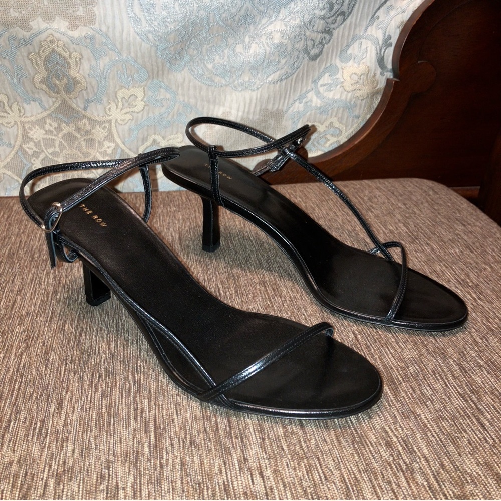 THE ROW Sandals BARE SANDAL Black KID LEATHER - Sz 8 M (EU 38) Made in Italy NEW - Picture 2 of 16
